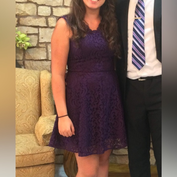 SPRING SALE🌷 Dynamite Purple Lace Fit&Flare Dress - Picture 1 of 2